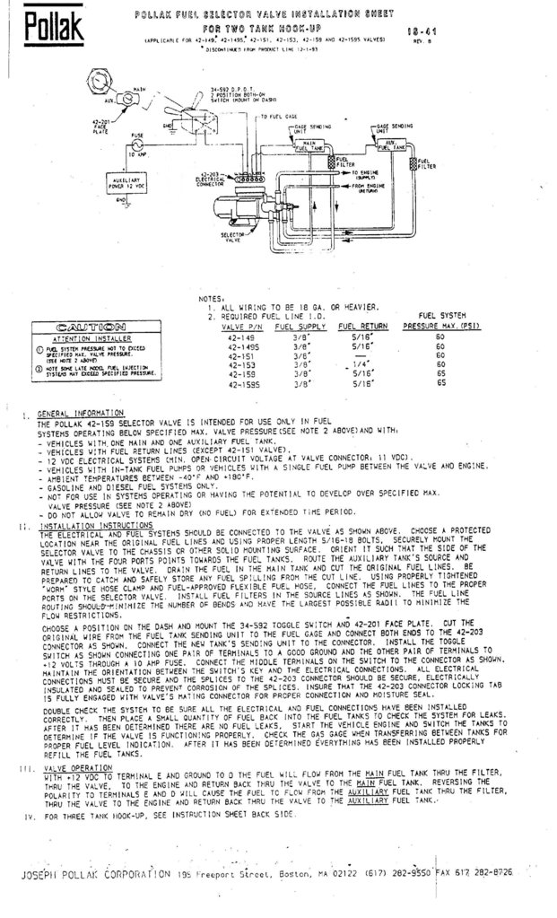 Pollak 6 Port Fuel Selector Valve Wiring Diagram - Wiring Diagram