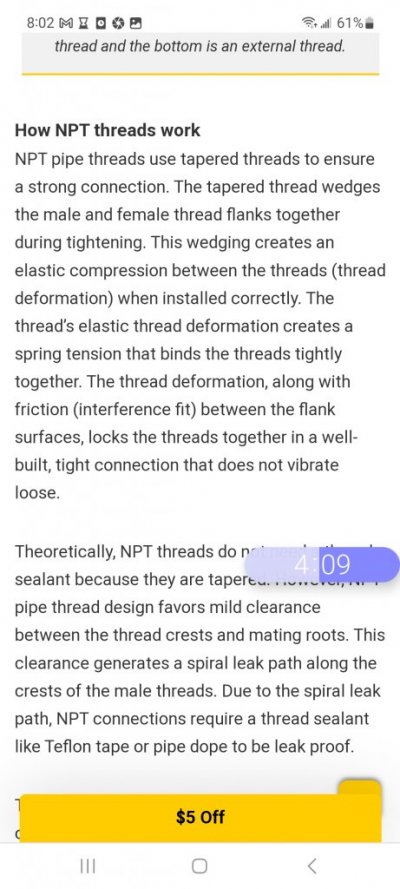 Getting to Leakproof with NPT & NPTF Threads: What Matters
